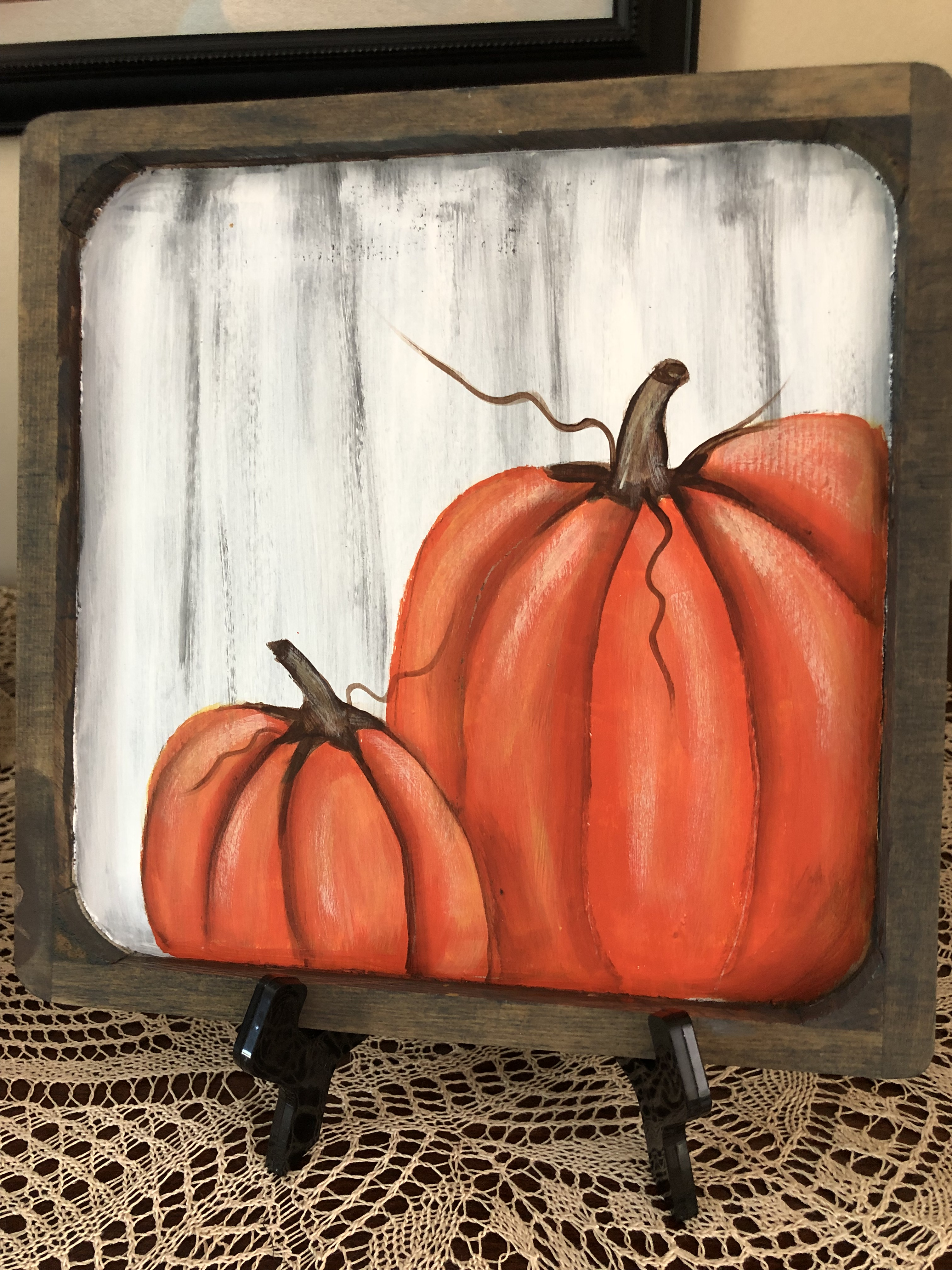 painted pumpkin tray
