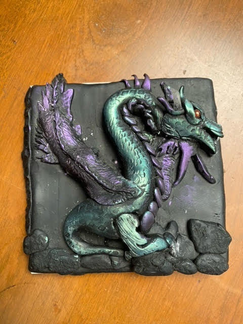 dragon relief tile
