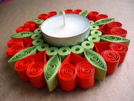 paper quilled tealight holder