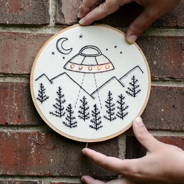 LED embroidered UFO