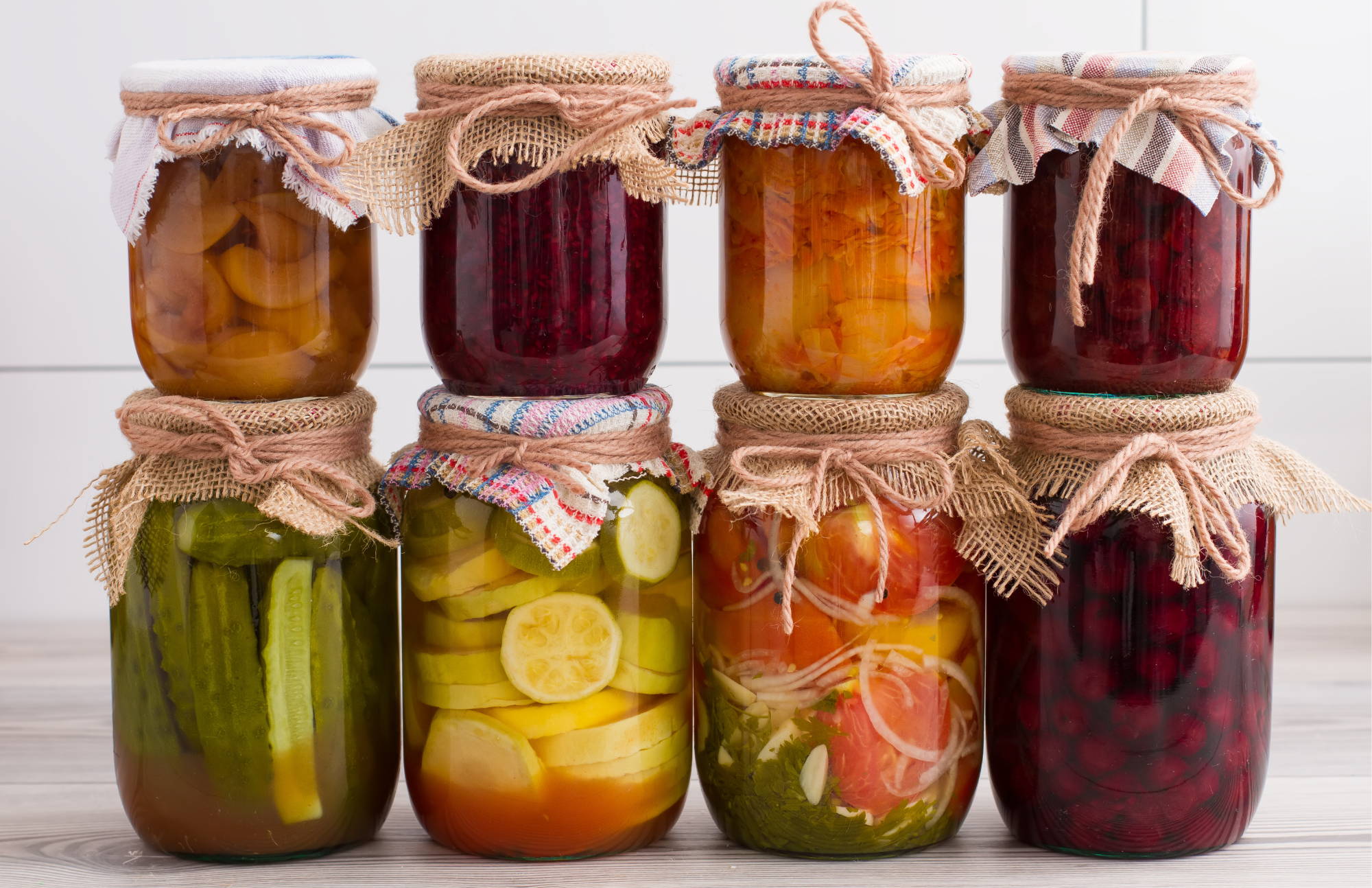 jars of pickled vegetables