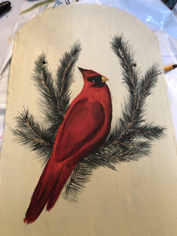 cardinal on slate