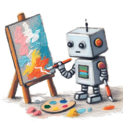 robot painting on a canvas