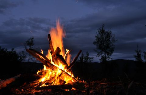 Campfire at night 