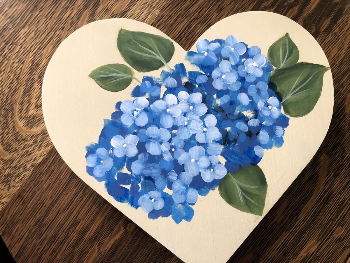 hydrangea heart plaque