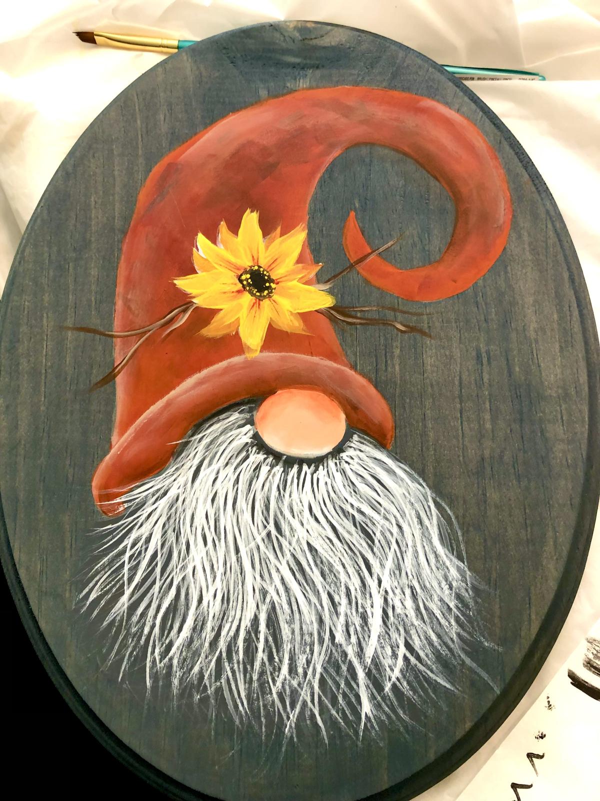 cheery fall gnome plaque