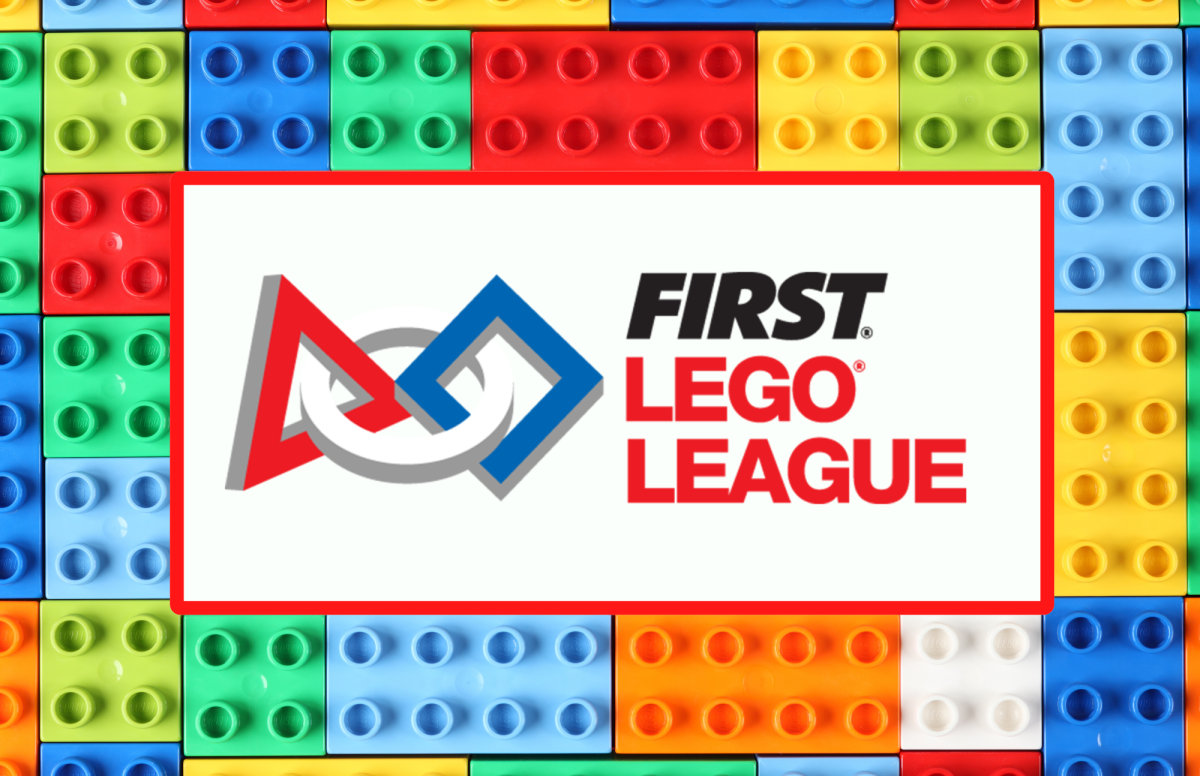 Lego bricks with the "First Lego League" logo