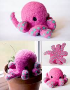 needle felted octopus