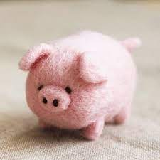 needle felted pig