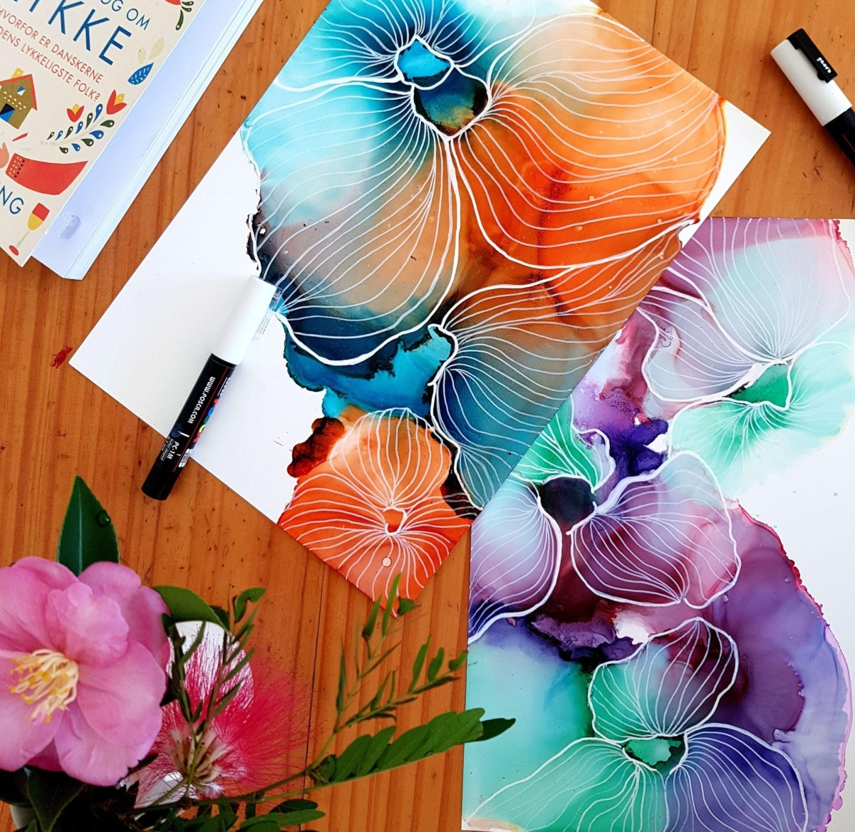 alcohol ink flowers