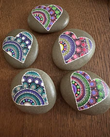 heart mandala rock